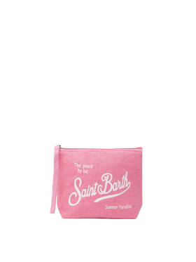 Aline pink linen pochette