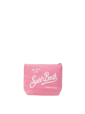 Aline pink linen pochette