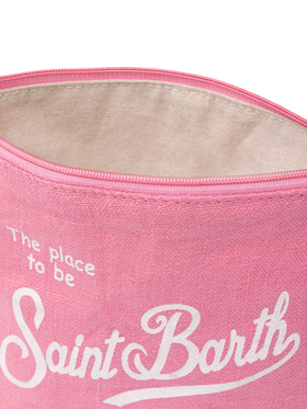 Aline pink linen pochette