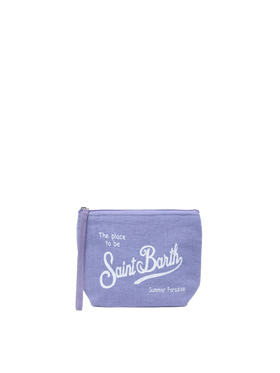 Aline lilac linen pochette