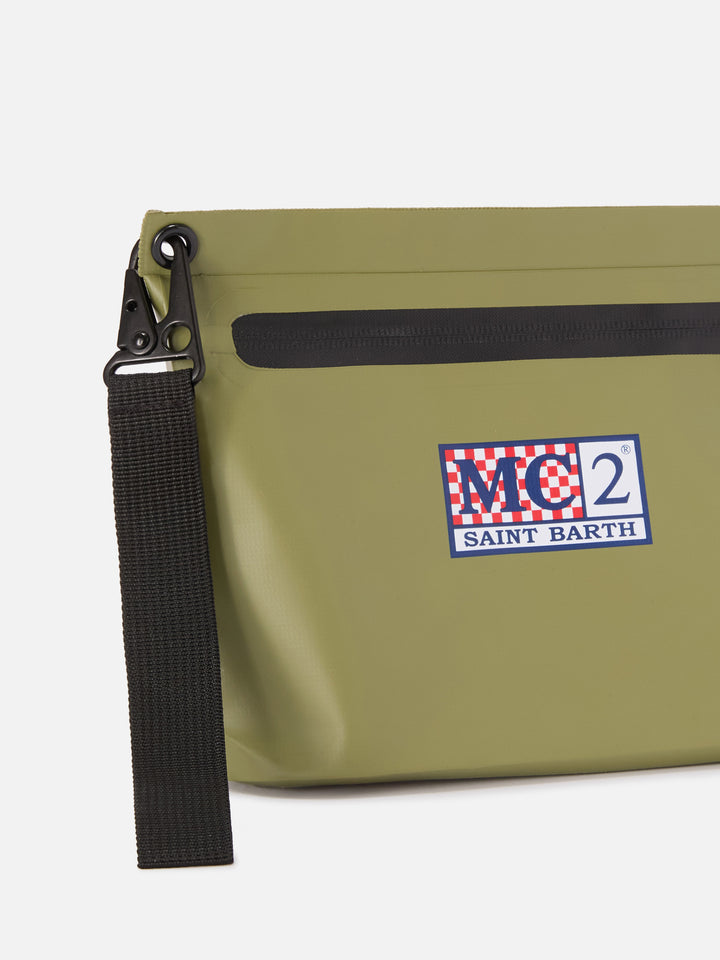 Aline Aqua Pochette impermeabile in PVC verde militare