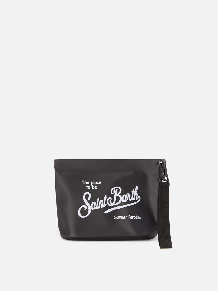 Aline Aqua Pochette impermeabile in PVC nera