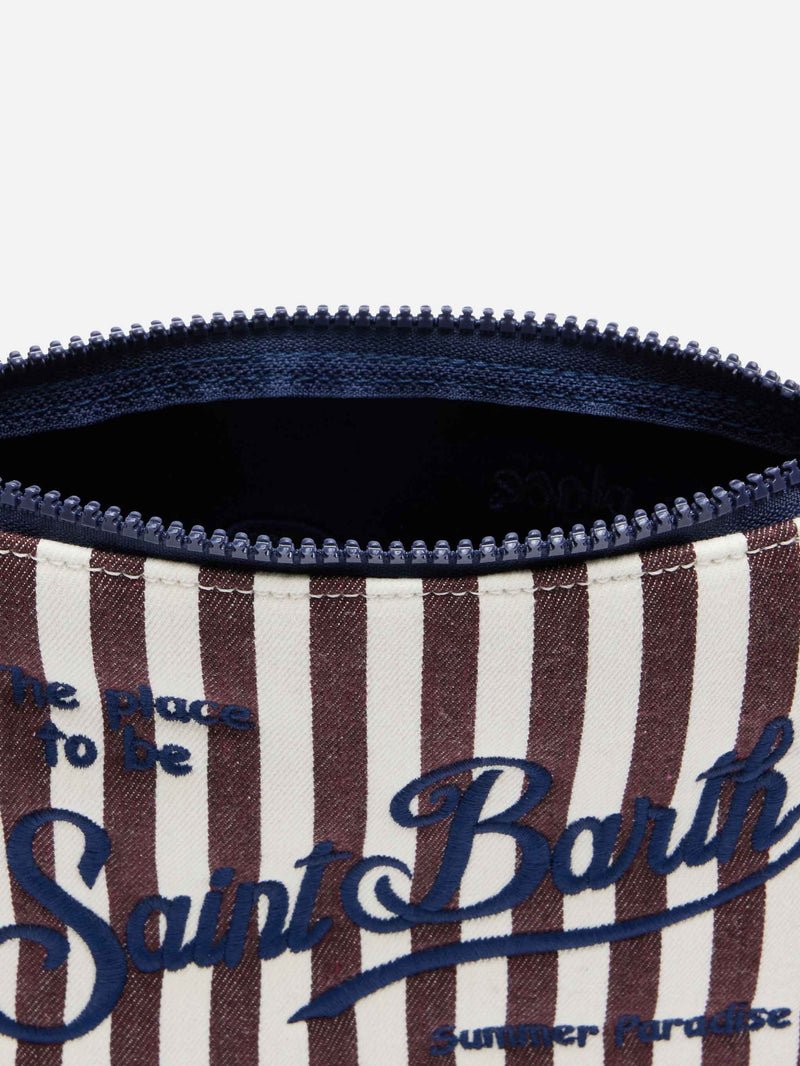 Aline striped denim effect pochette