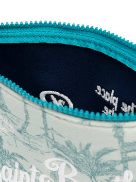 Aline Lurex-Pochette mit Toile-de-Jouy-Print