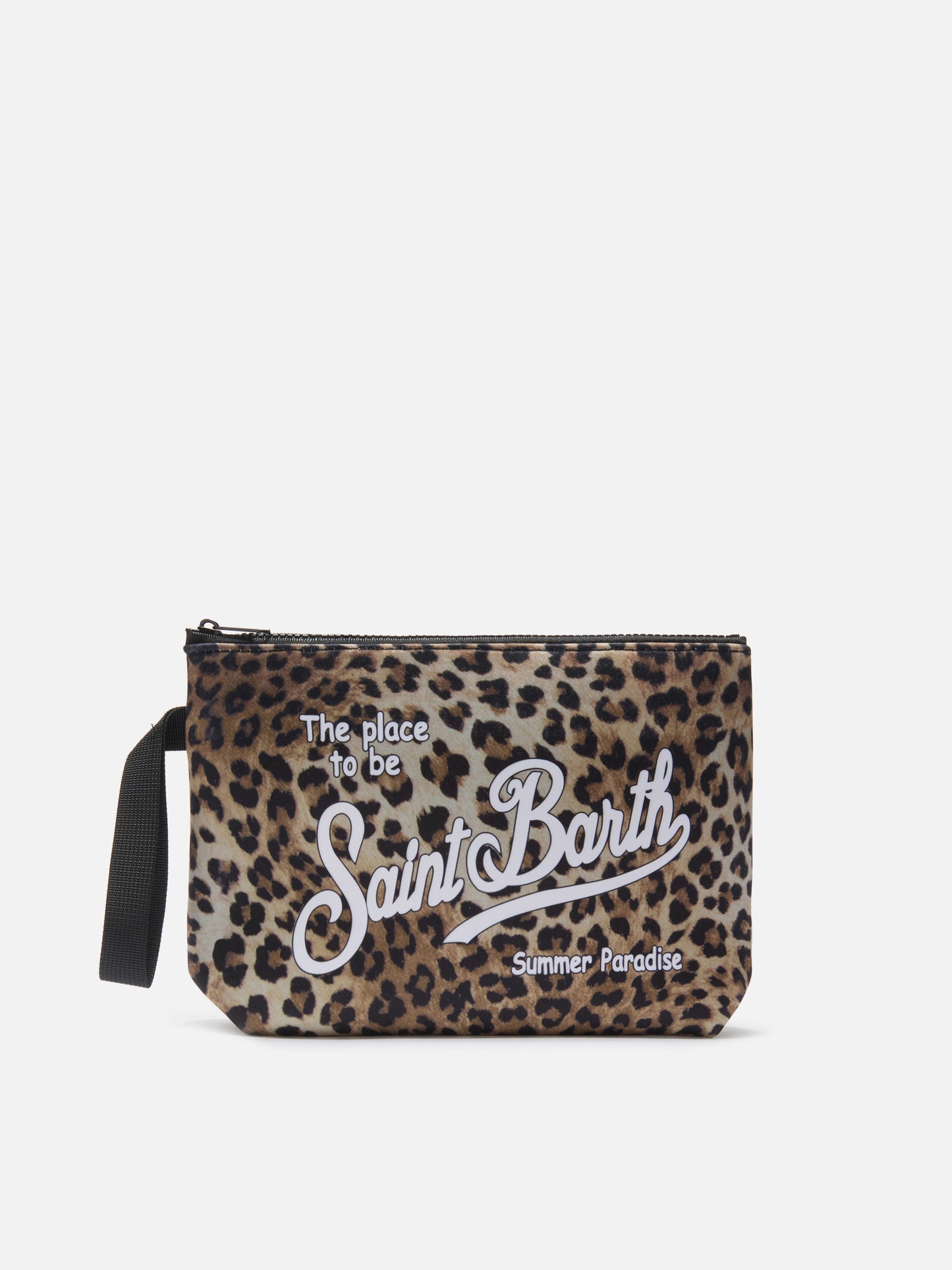 Aline leopard print scuba pouch
