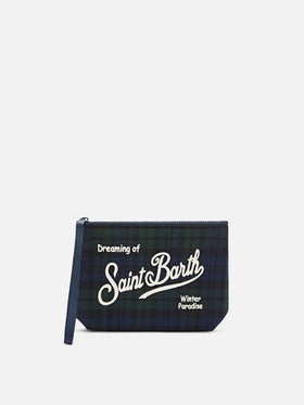 Pochette Aline in misto lana con motivo tartan