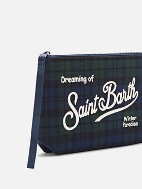 Pochette Aline in misto lana con motivo tartan
