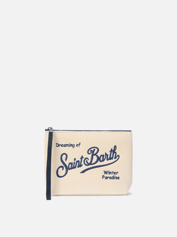 Pochette Aline Corduroy in velluto a coste beige