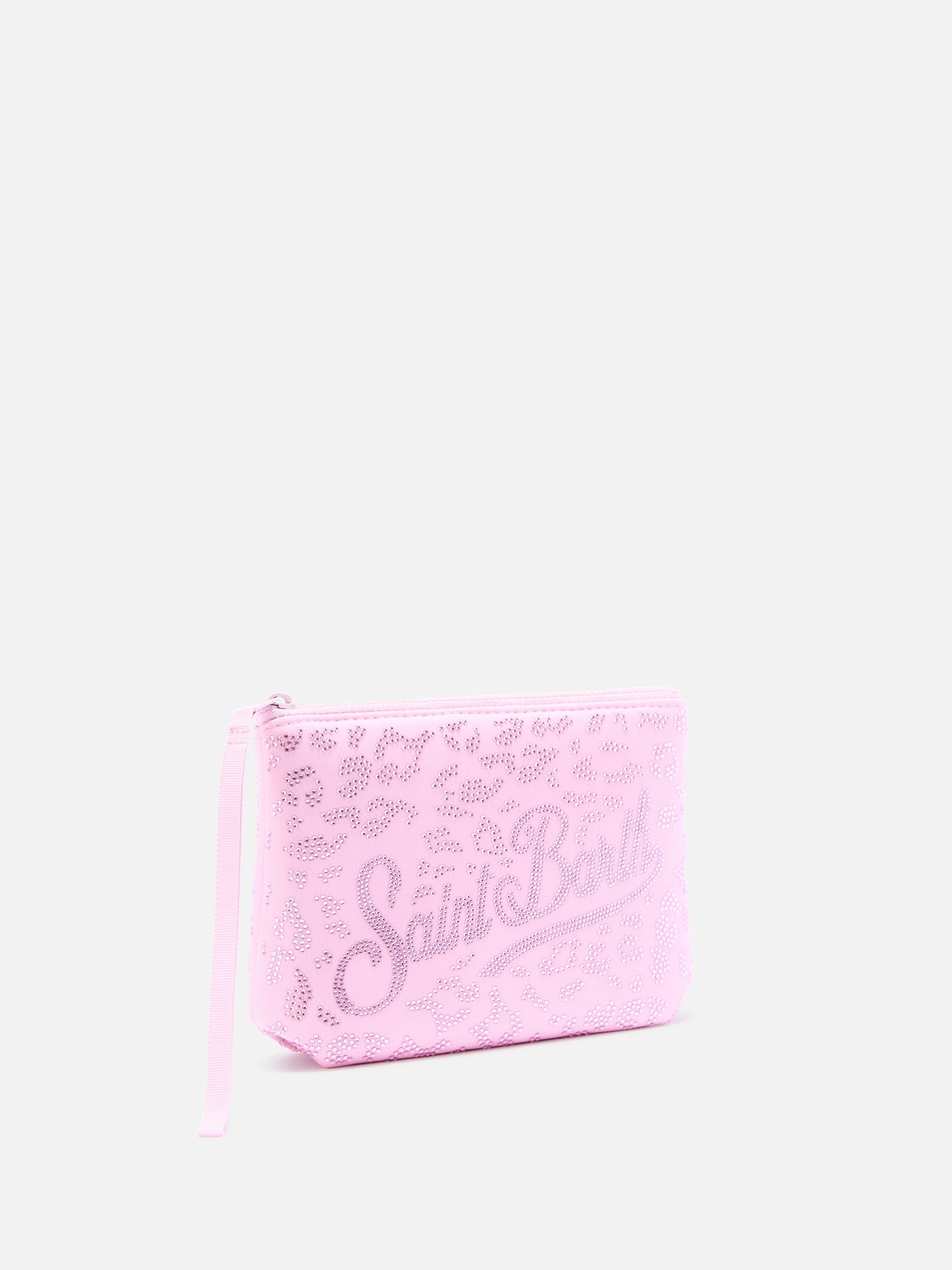 Aline Scuba-Pouch mit Leopardenprint und Strassverzierung 