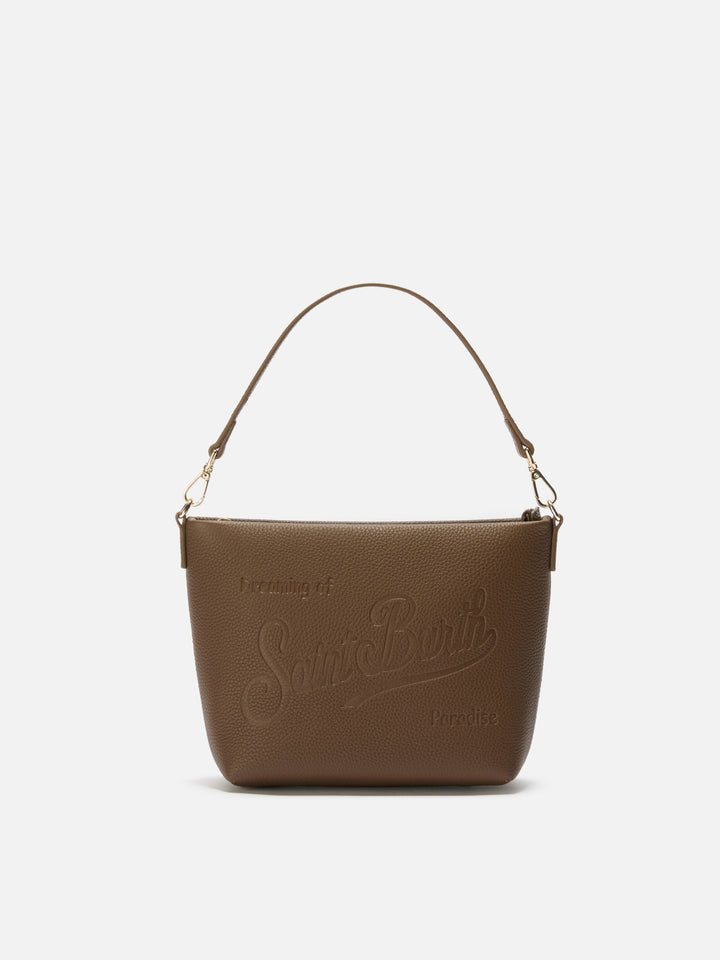 Aline Shoulder Bag in hammered brown leather