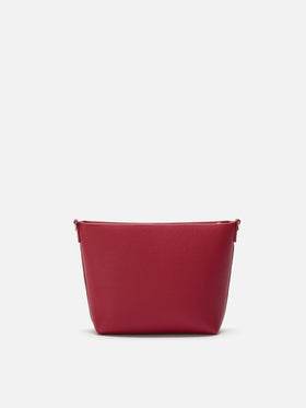 Borsa a spalla Aline Bag in pelle martellata bordeaux