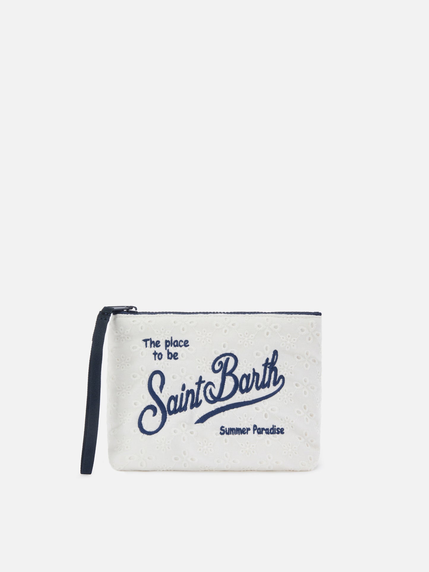 Pochette Aline in cotone sangallo bianca