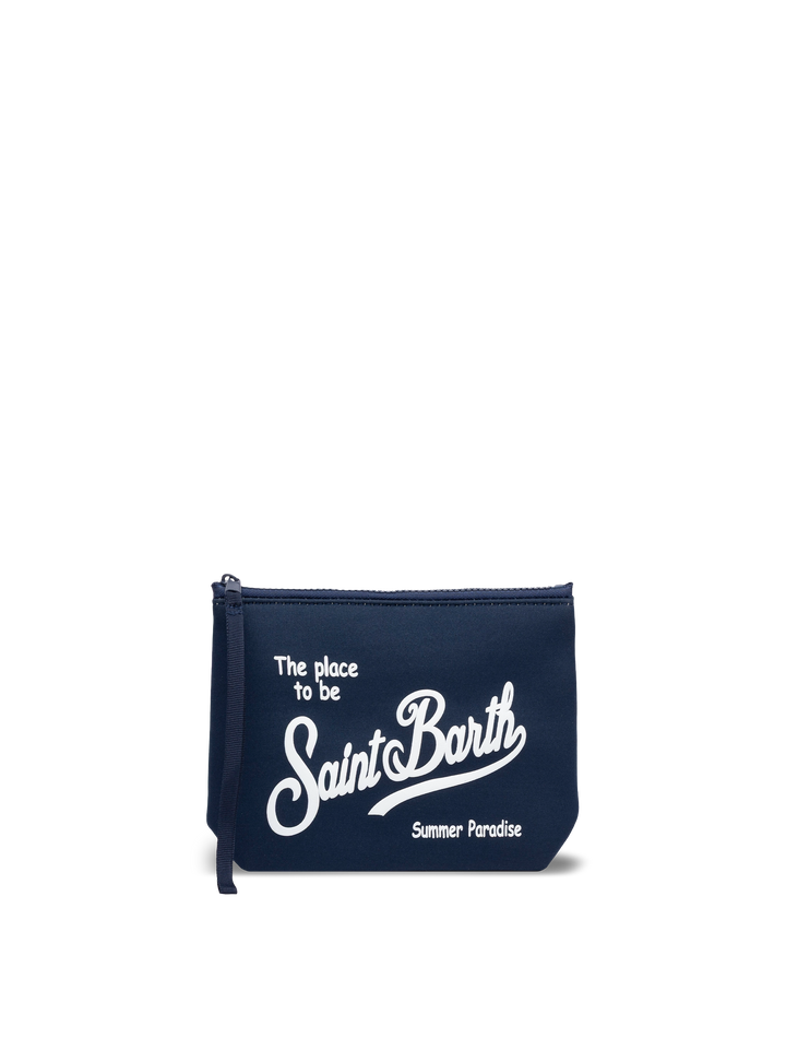 Aline marineblaue Scuba-Pochette Aline