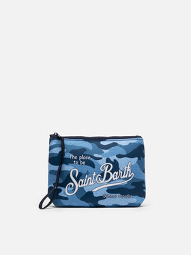 Denim-ähnliche Scuba-Pochette Aline