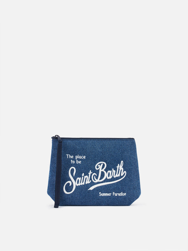 Denim scuba pochette Aline