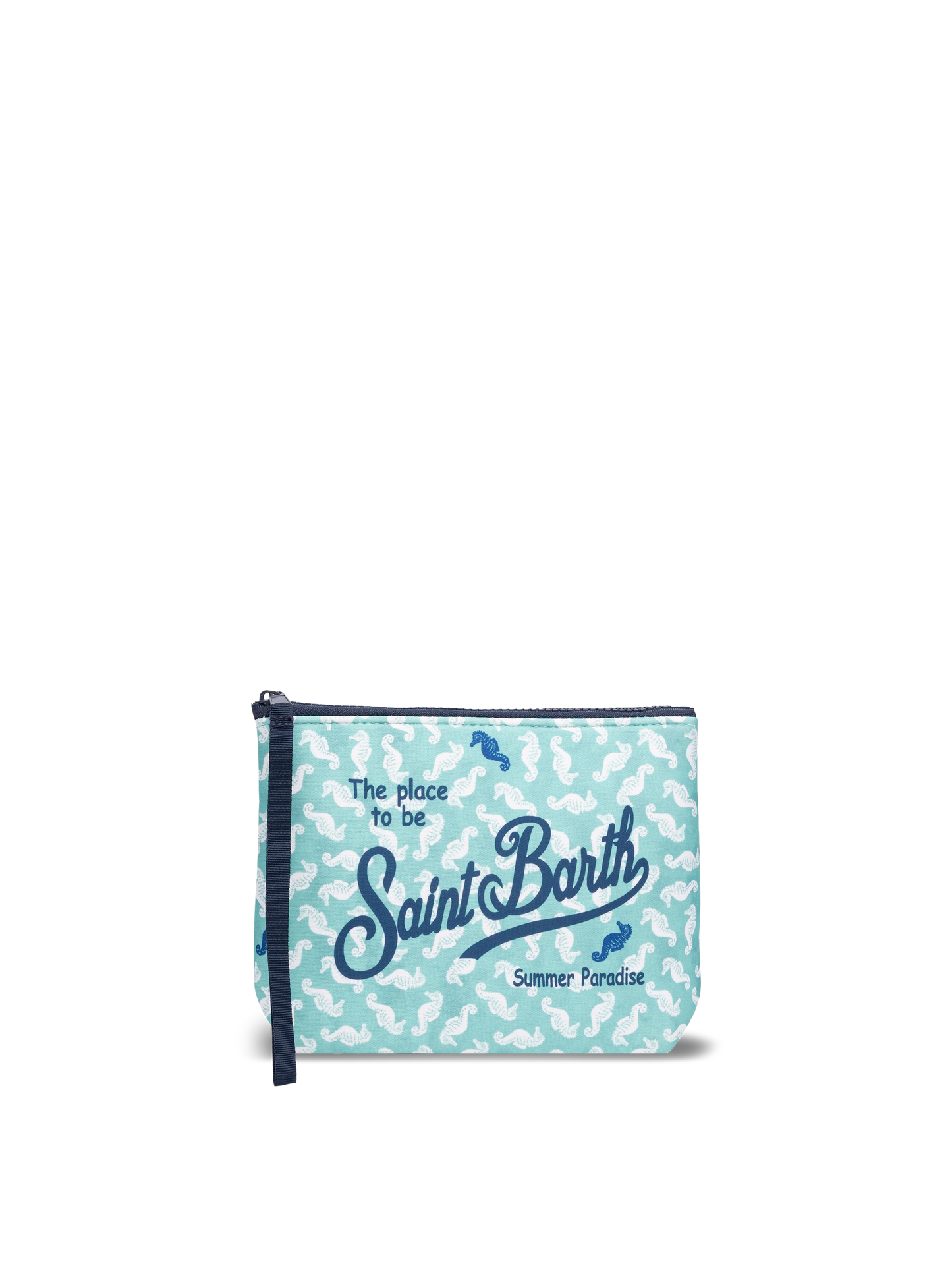 Pochette Aline in scuba con stampa cavallucci marini