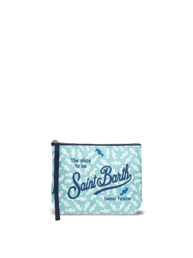 Pochette Aline in scuba con stampa cavallucci marini
