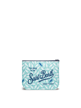 Pochette Aline in scuba con stampa cavallucci marini