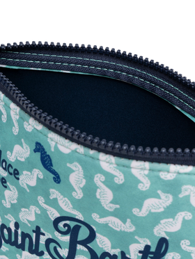 Pochette Aline in scuba con stampa cavallucci marini
