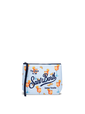 Pochette Aline in scuba con stampa cocktail
