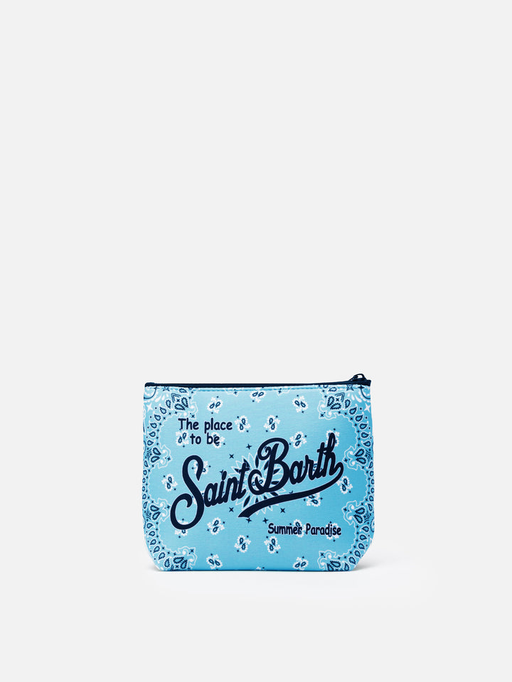 Pochette Aline in scuba con stampa bandana
