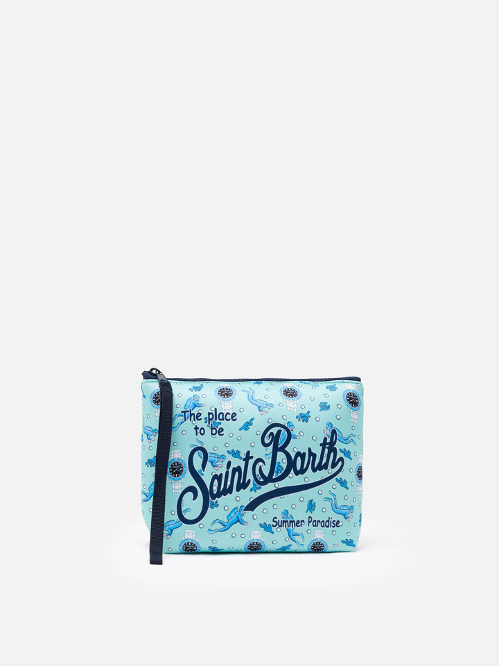 Aline sScuba pochette with watch and diver print - MC2 Saint Barth