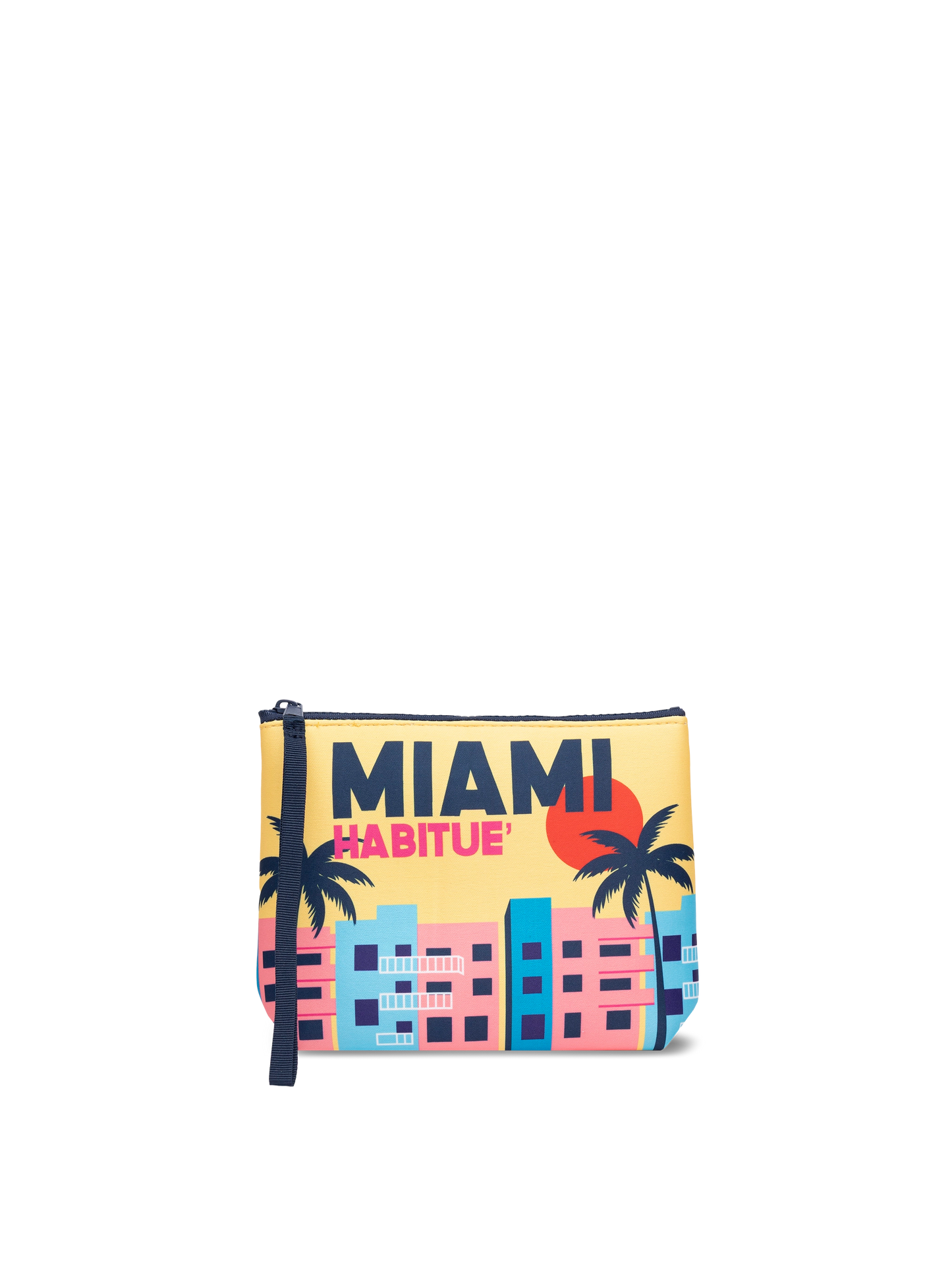 Aline scuba pochette with Miami postcard print