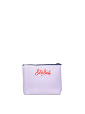 Aline scuba pochette with Saint Tropez postcard print