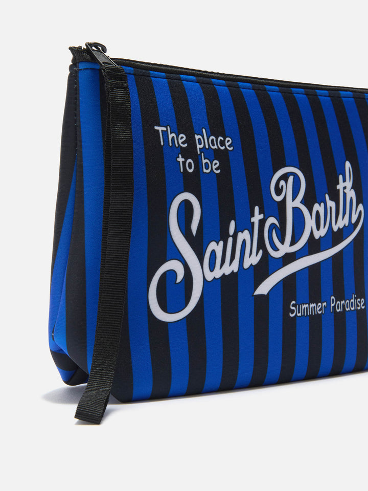 Aline scuba pouch in black and light blue with Inter crest | Special Edition