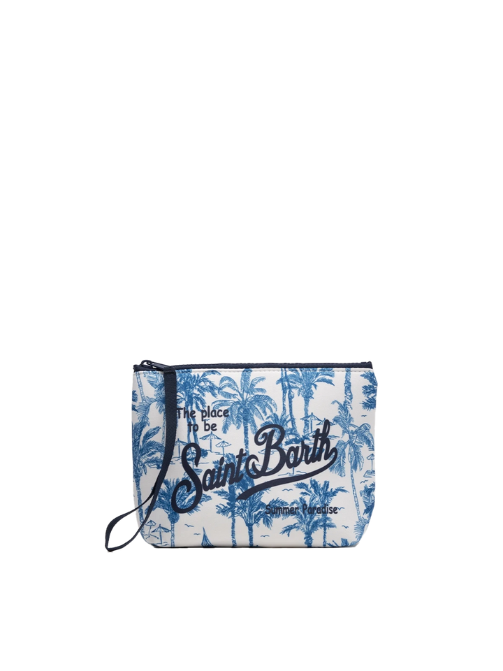 Pochette Aline in scuba con stampa toile de jouy