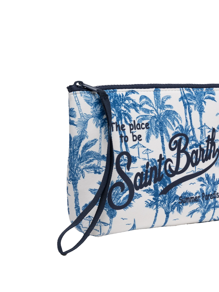 Pochette Aline in scuba con stampa toile de jouy