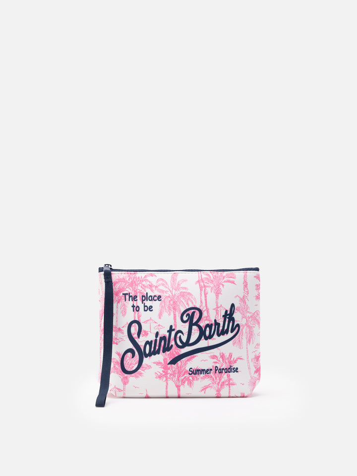 Pochette Aline in scuba con stampa toile de jouy