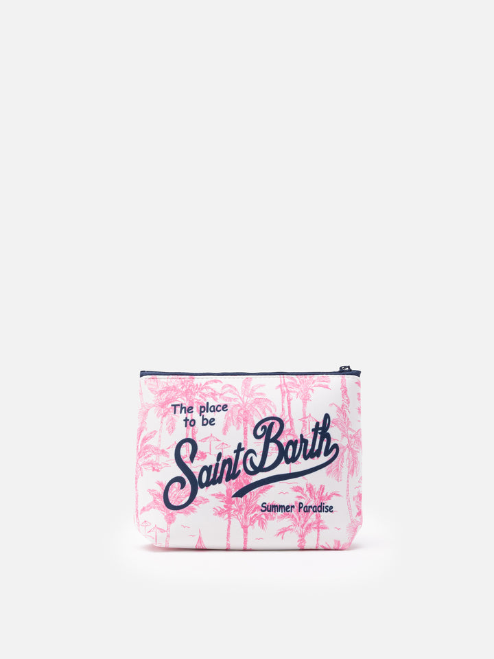 Pochette Aline in scuba con stampa toile de jouy