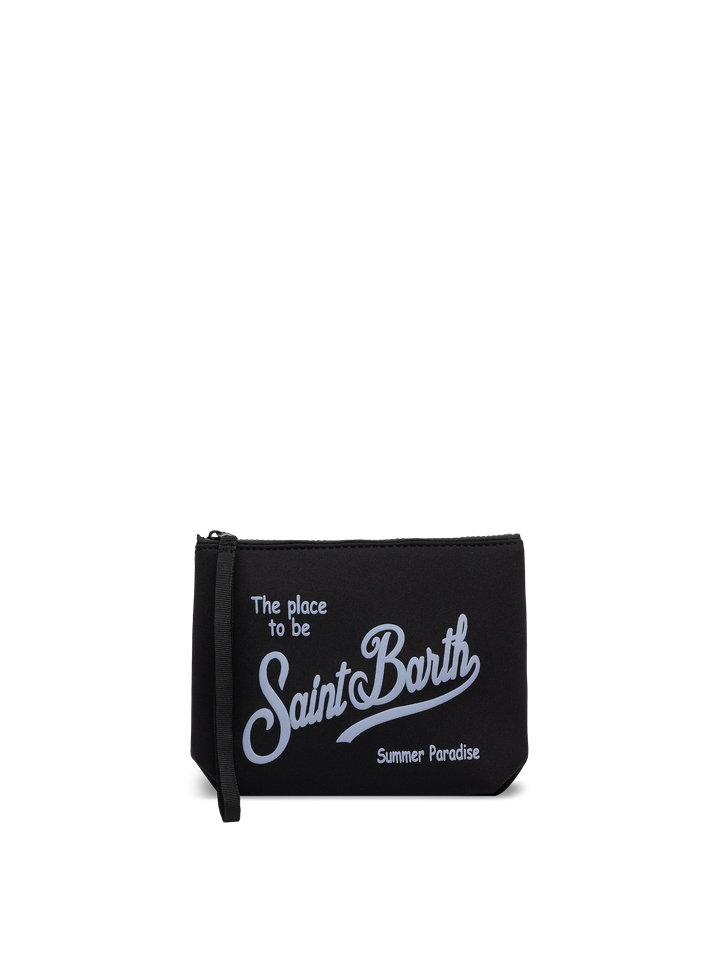 Aline – Schwarze Pochette aus Scuba-Stoff