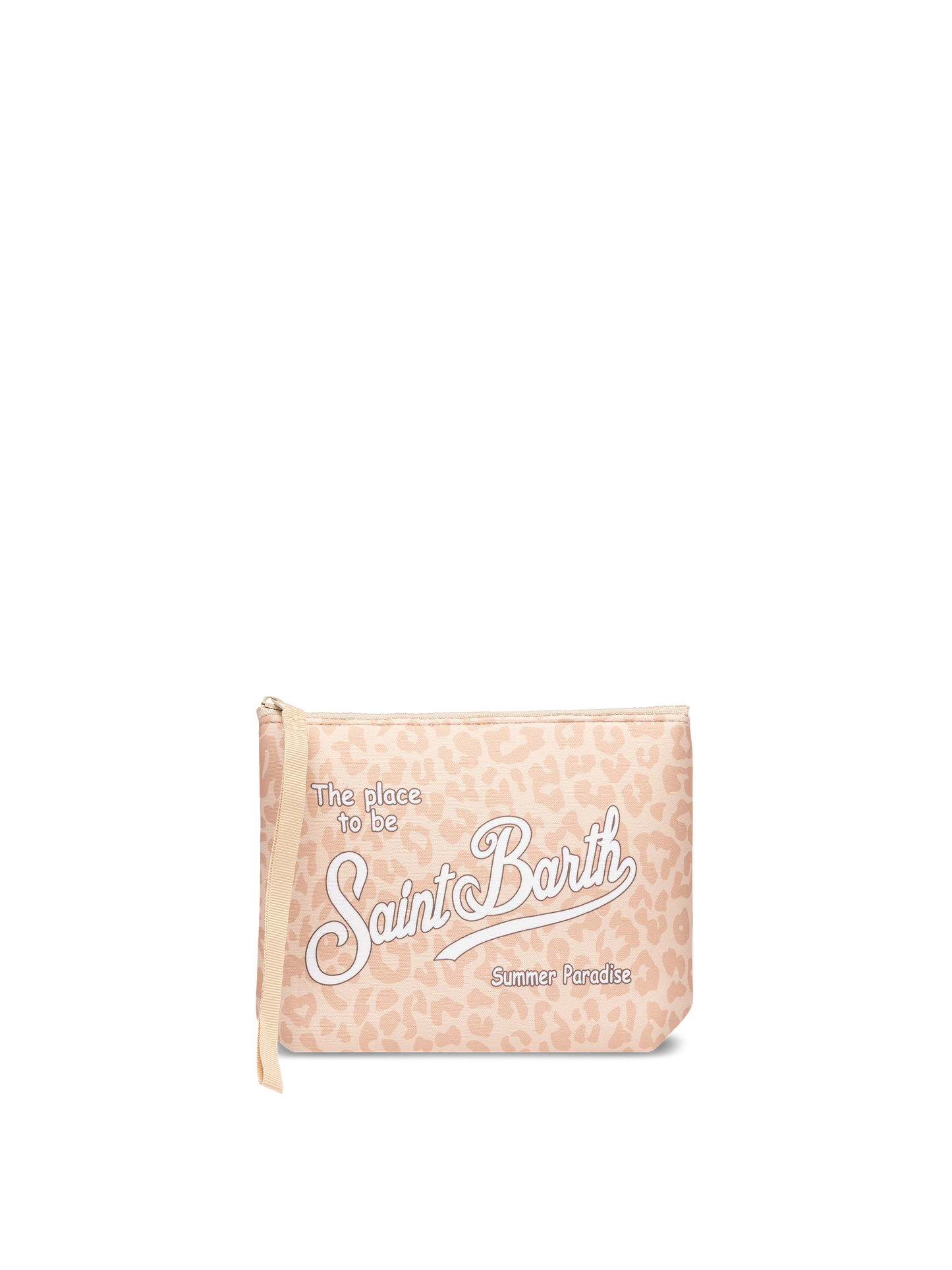 Aline scuba pochette with beige pastel animalier print