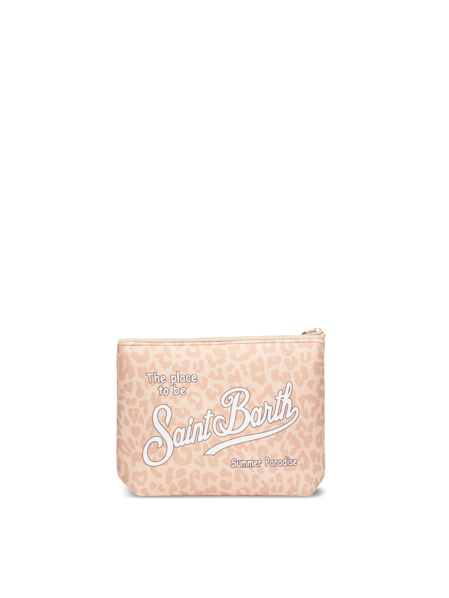 Aline scuba pochette with beige pastel animalier print