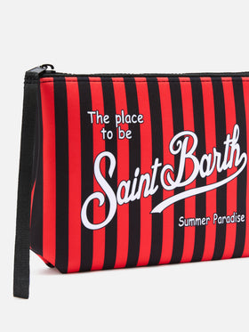 Bañador de scuba Aline negro pouch con estampado de rayas AC Milan | AC MILAN SPECIAL EDITION 