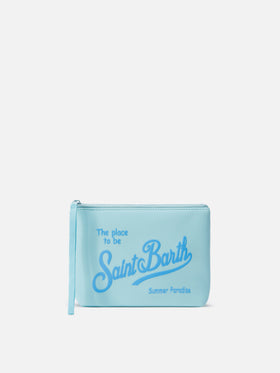 Aline scuba pouch in solid light blue