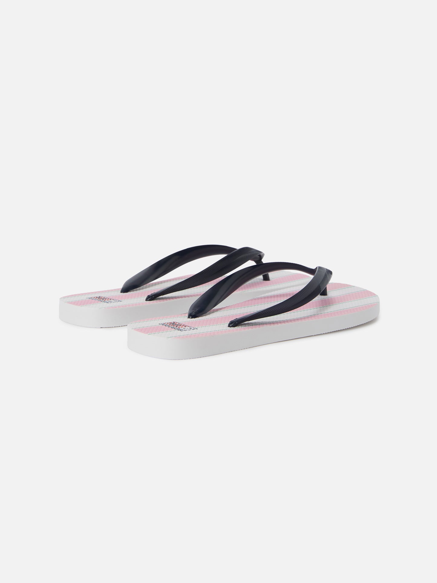 Alma rubber slip-on flip flops with pink and white stripes