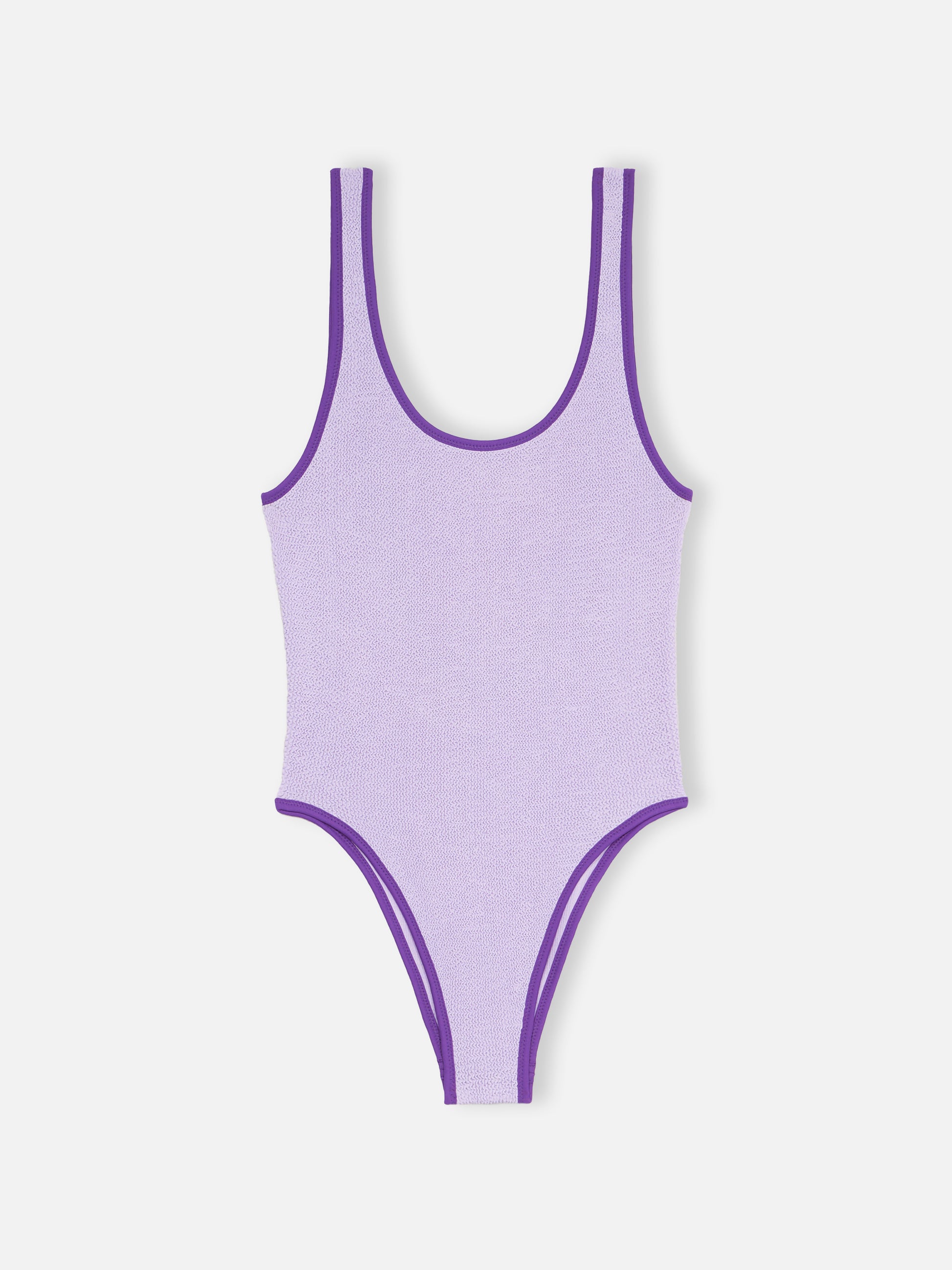 Woman lilac crinkle one piece swimsuit | MELISSA SATTA SPECIAL EDITION - MC2 Saint Barth