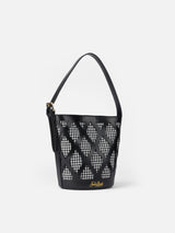 Bucket bag Alexandra with pied de poule print