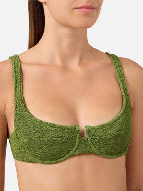 Amira Marielle military green crinkle bikini