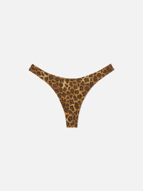 Slip mare Naomi modello brasiliana in tessuto lurex con stampa animalier