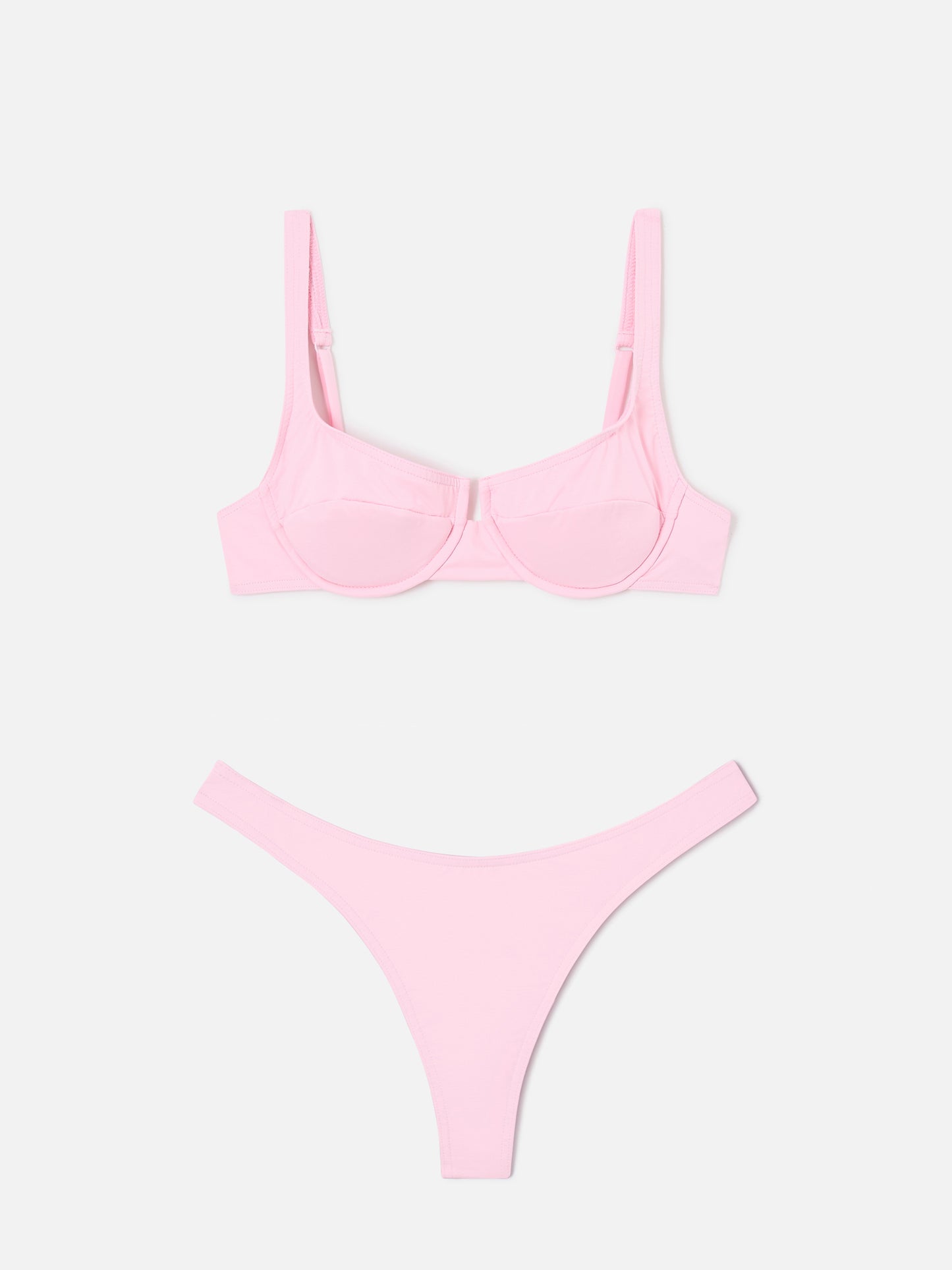 Amira Naomi hellrosa Balconette-Bikini in Uni-Farbe 
