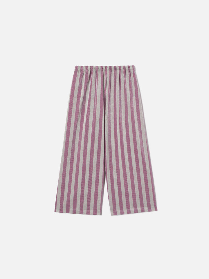 Amalia Jr lurex pants with pink and silver stripes