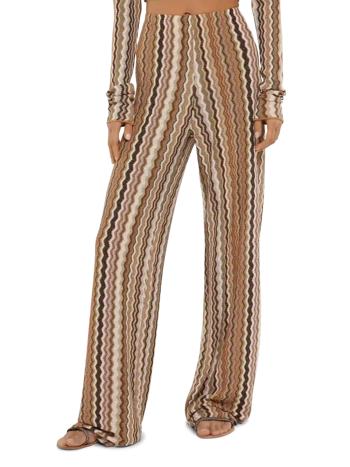 Amalia Hose mit weitem Bein aus Raschelstrick