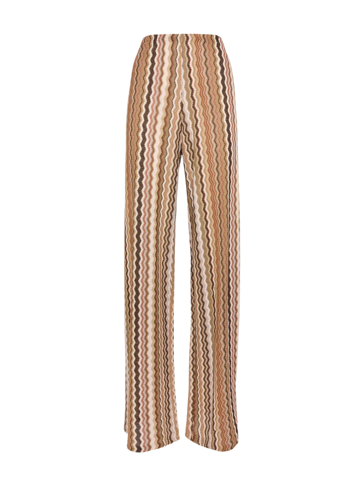 Amalia Hose mit weitem Bein aus Raschelstrick