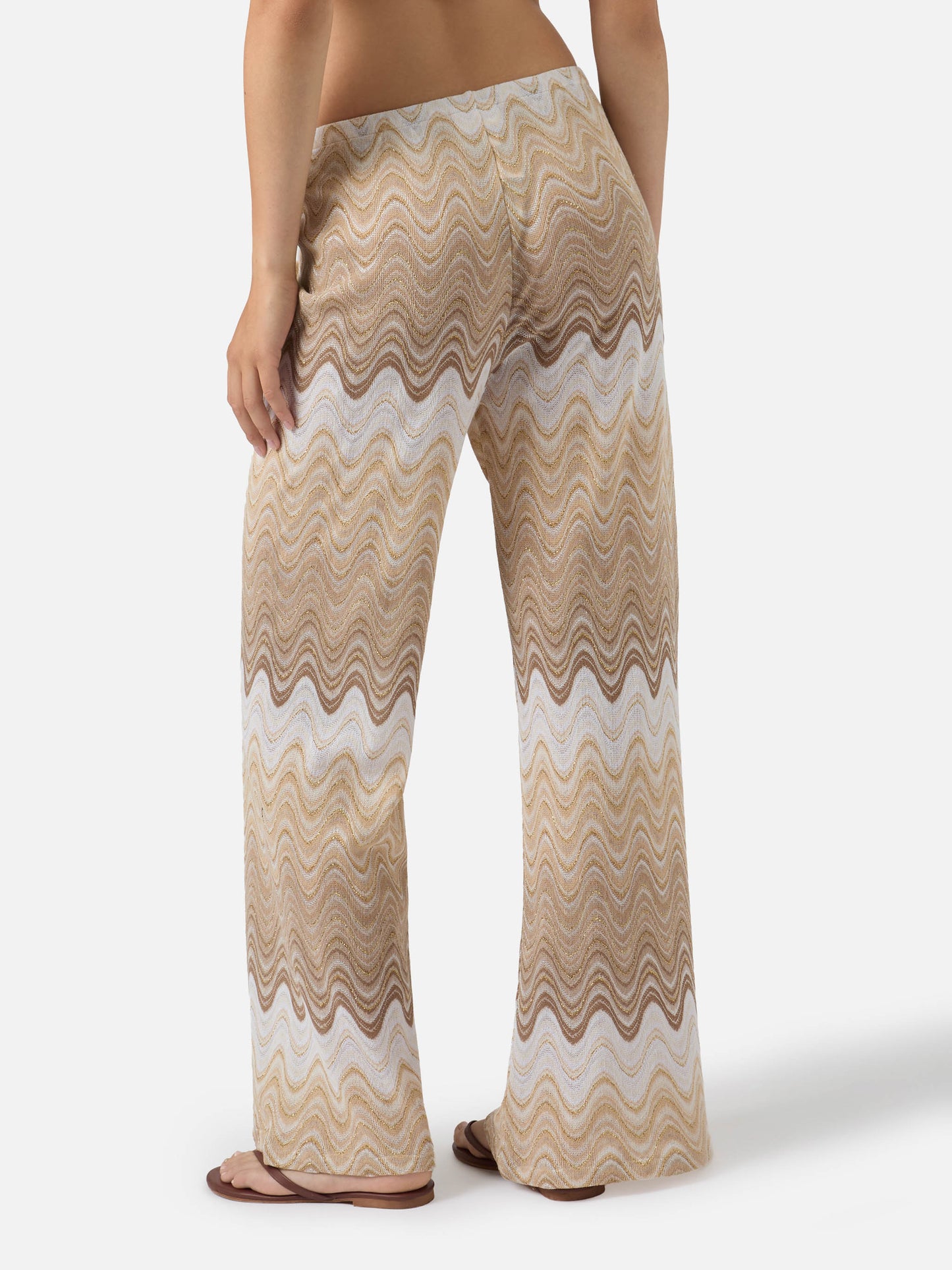 Beige Amalia degradé raschel long trousers