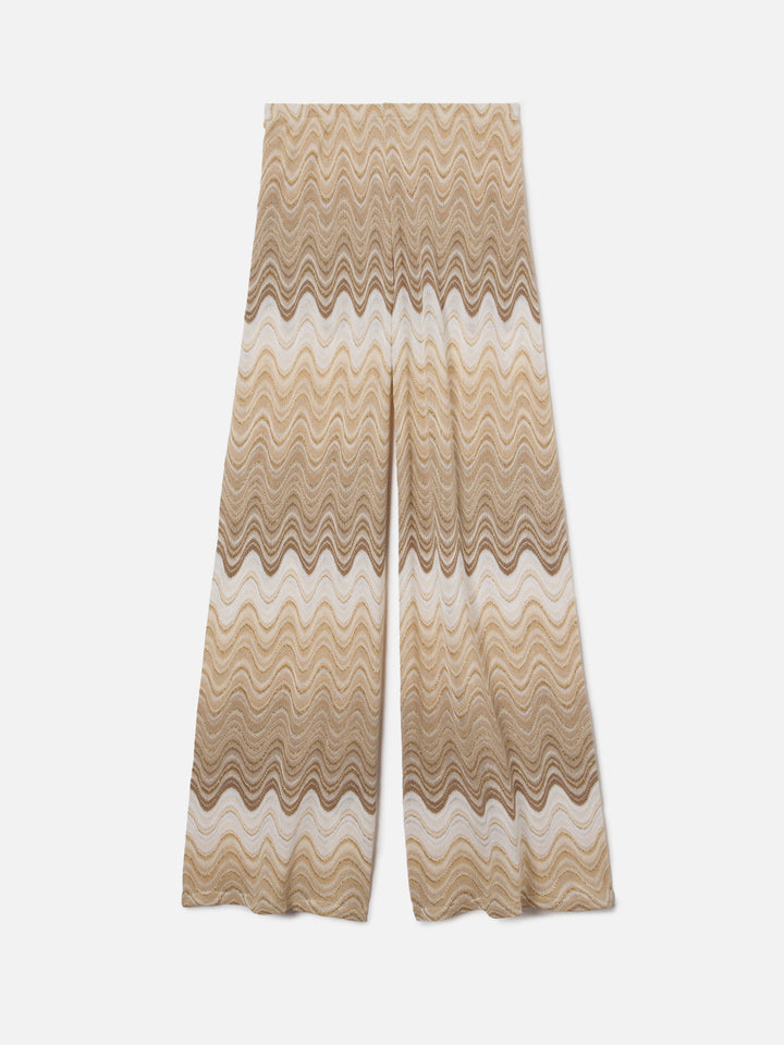 Beige Amalia degradé raschel long trousers
