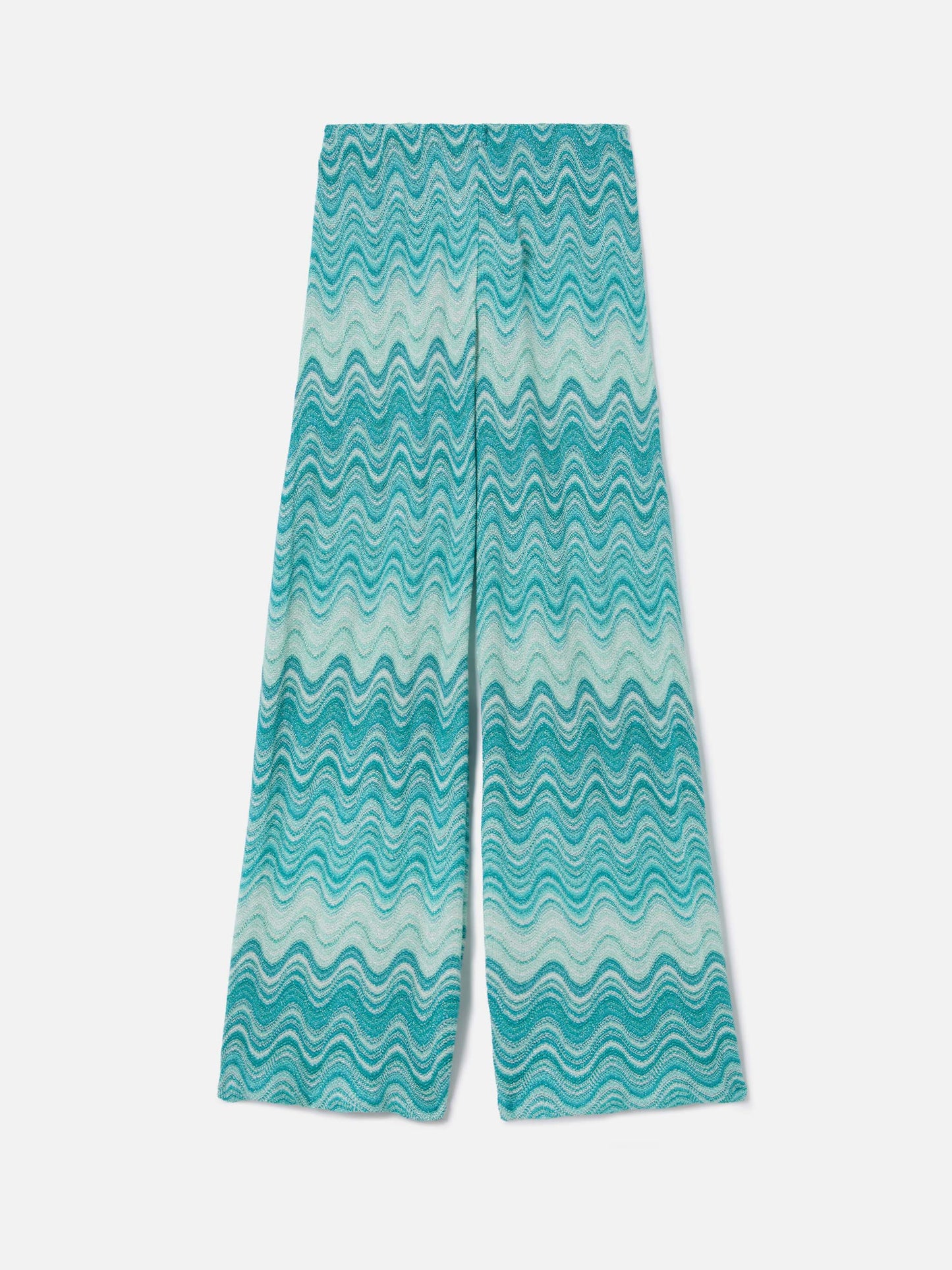 Aqua green Amalia degradé raschel long trousers